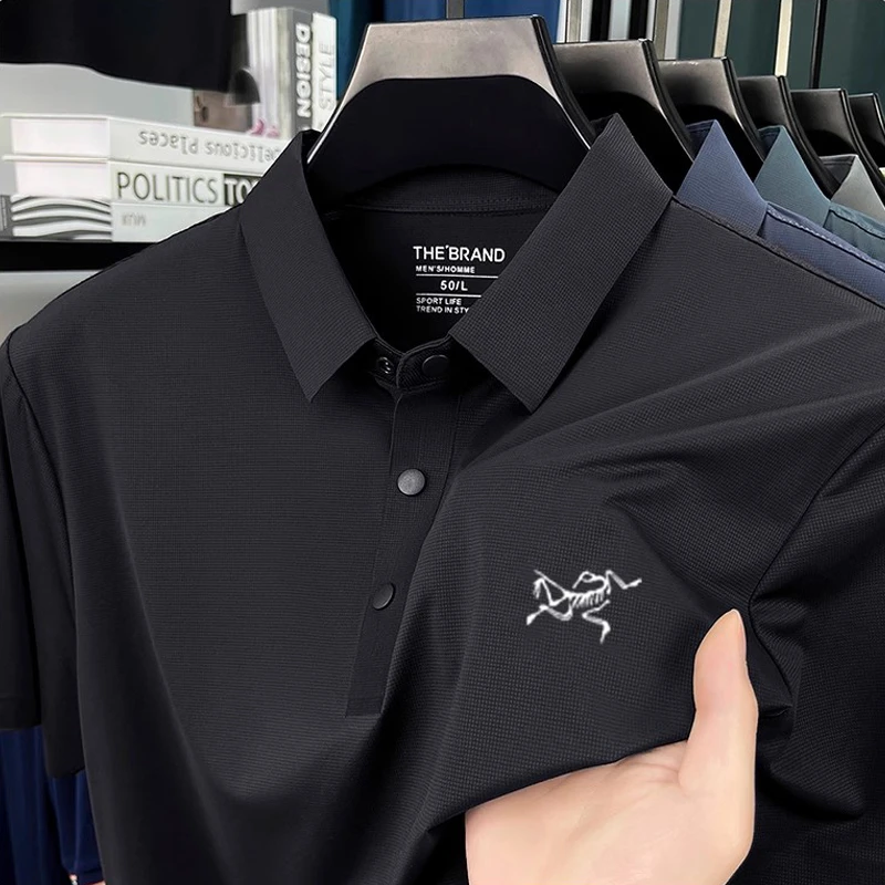 【清仓折扣】短袖刺绣夏季Polo衫polo衫翻领上衣冰感速干潮流