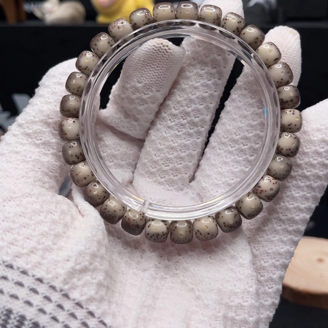 星月菩提手串石玉灰冰8×7同枝黄金瞳0005