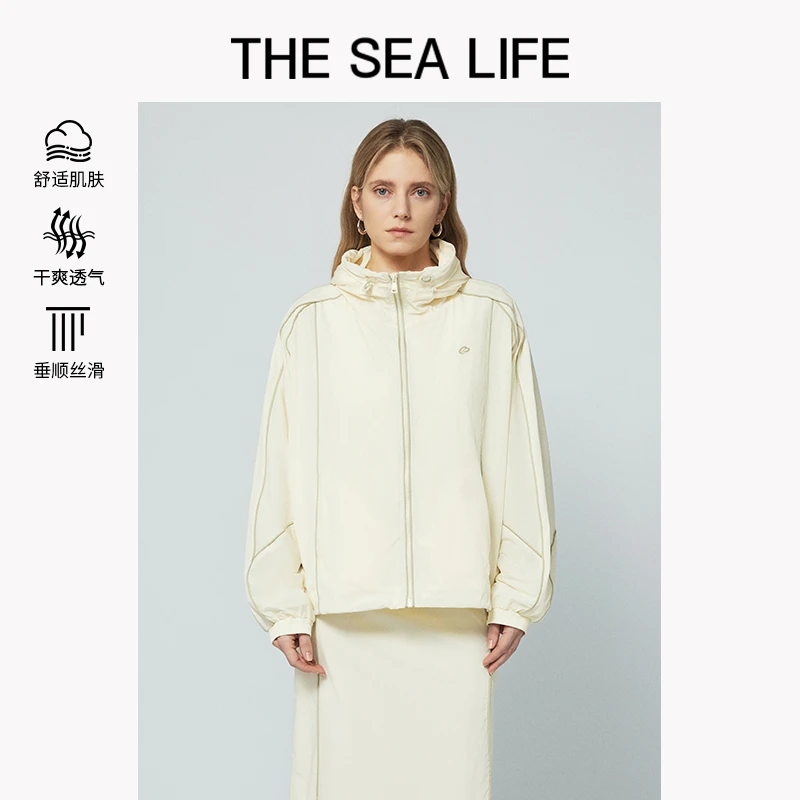 THESEALIFE欧海一生 休闲外套2024夏运动风廓形连帽防晒外套15521