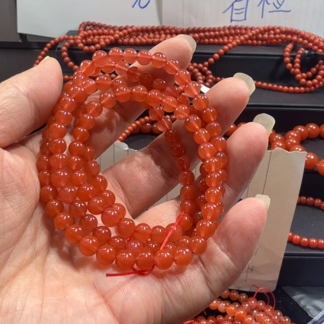 清***客南红玛瑙未镶嵌颈饰