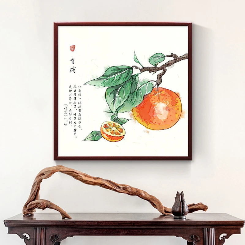 油画布客厅百财厨房玄关墙面白菜装饰画新中式挂画餐厅装饰画壁画