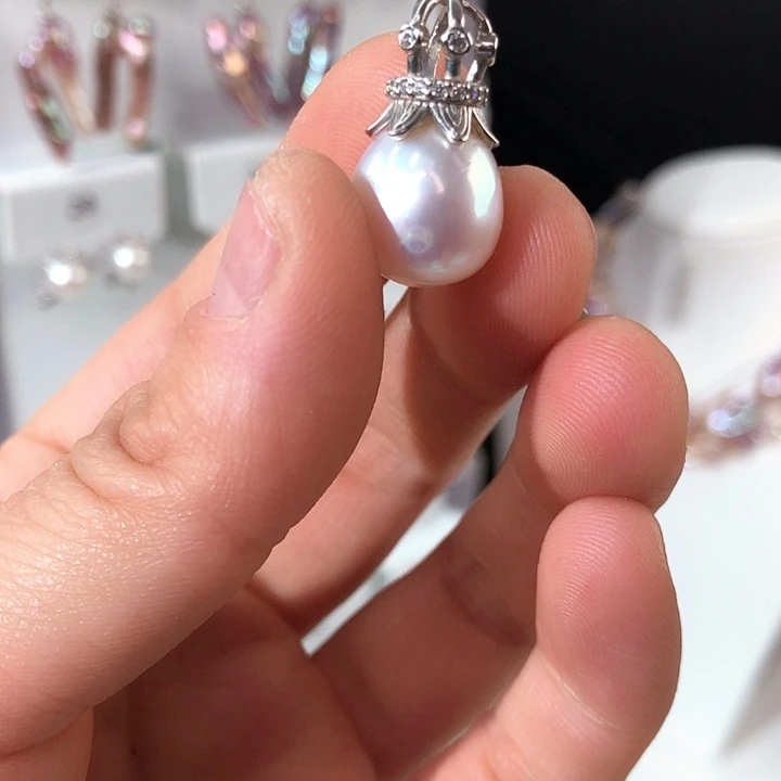 淡水珍珠项链银S925镶嵌小**?