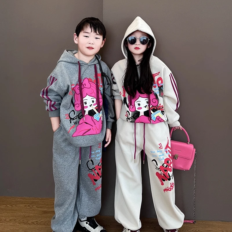 女童套装春秋2025新款女童装儿童春季卫衣运动服大童女孩春装衣服