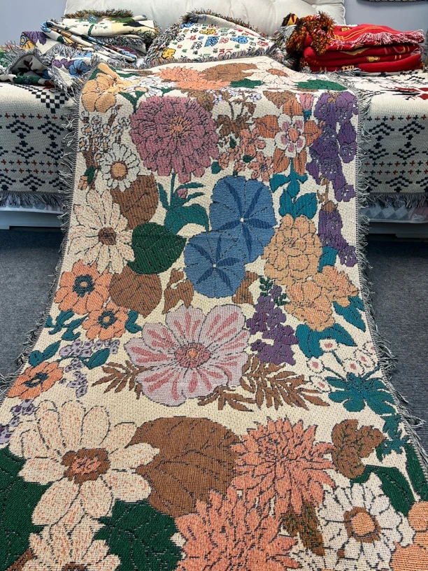 ,【牵牛花】90/180加厚流苏沙发巾