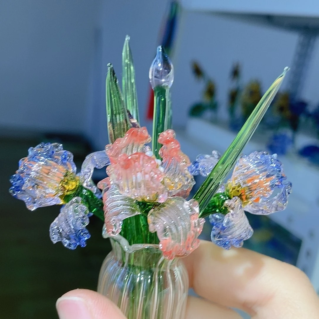 琉璃鸢尾花摆件摆件