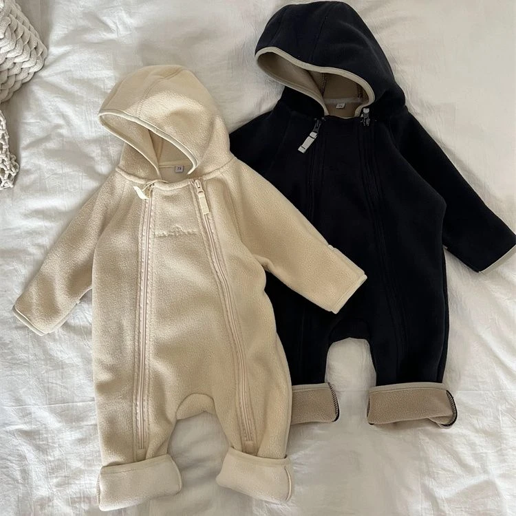 6—12月婴儿冬装衣服保暖婴幼儿摇粒绒爬服宝宝冬季连体衣外出服