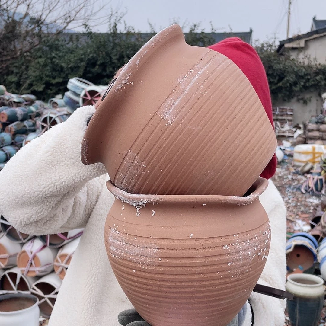 红陶王嫂花盆0212-366