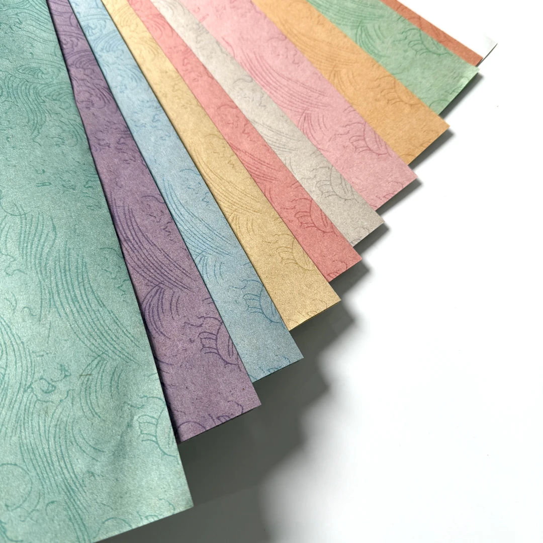 【闲鹤斋·十色楮皮瀛海】四尺对开50张微喷楮皮半生熟宣纸