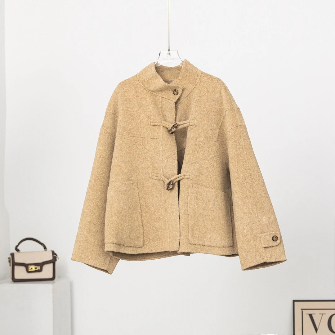 无印心匠k1377 秋冬小香风保暖立领百搭时尚羊毛外套 A023