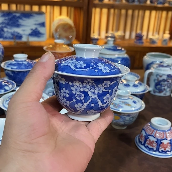 錡镇堂手工手绘绘盖碗