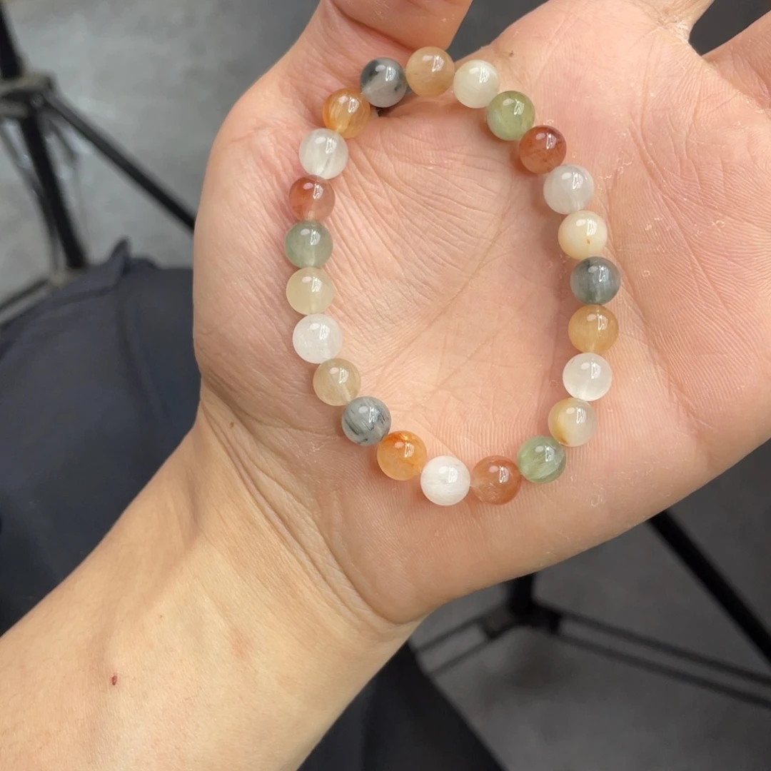 水晶手链未镶嵌是***?彩兔毛