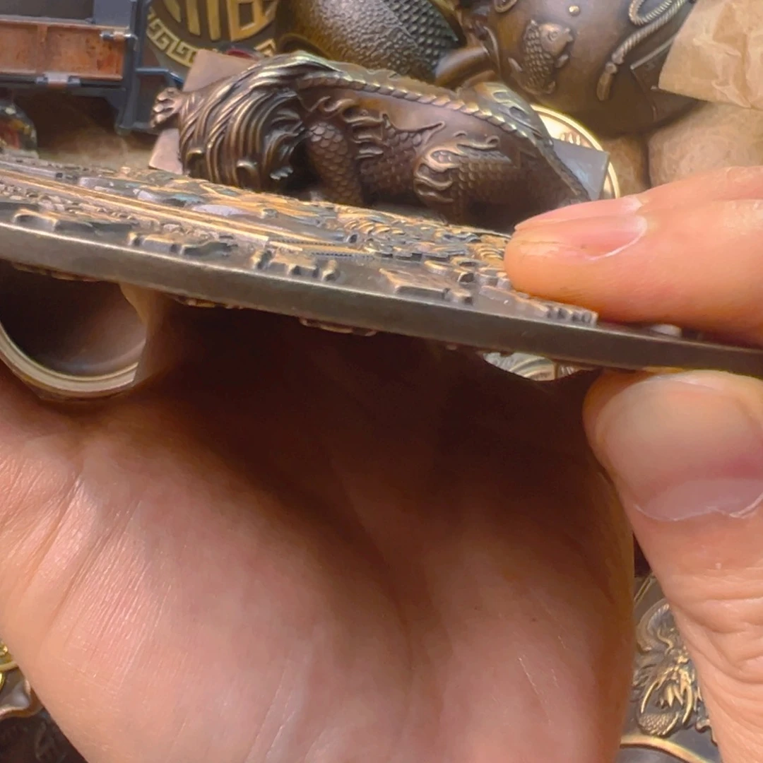 定制紫金风磨铜双面财神盘