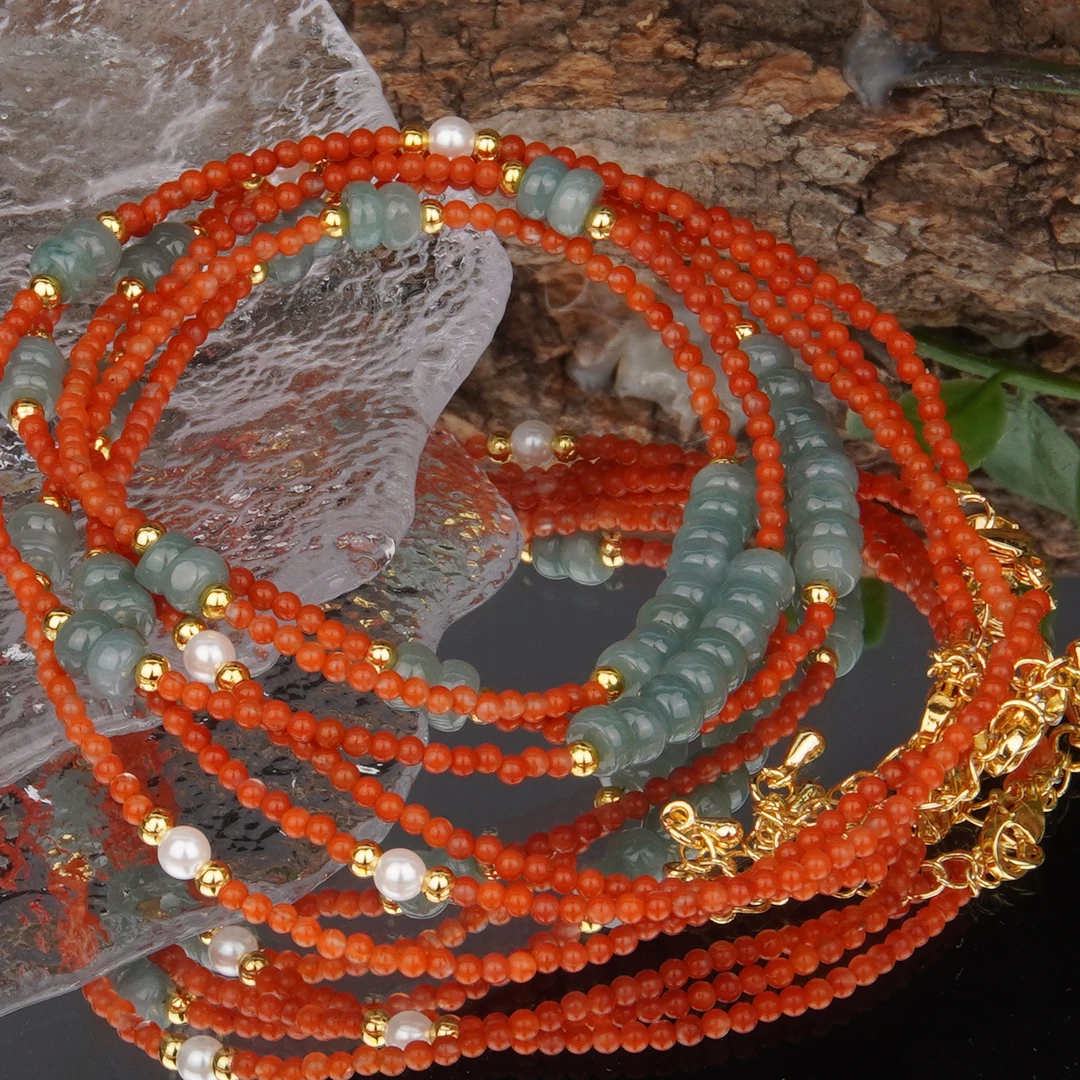 【书记甄选】天然原创南红配翡翠项链  多样式发一WW1926