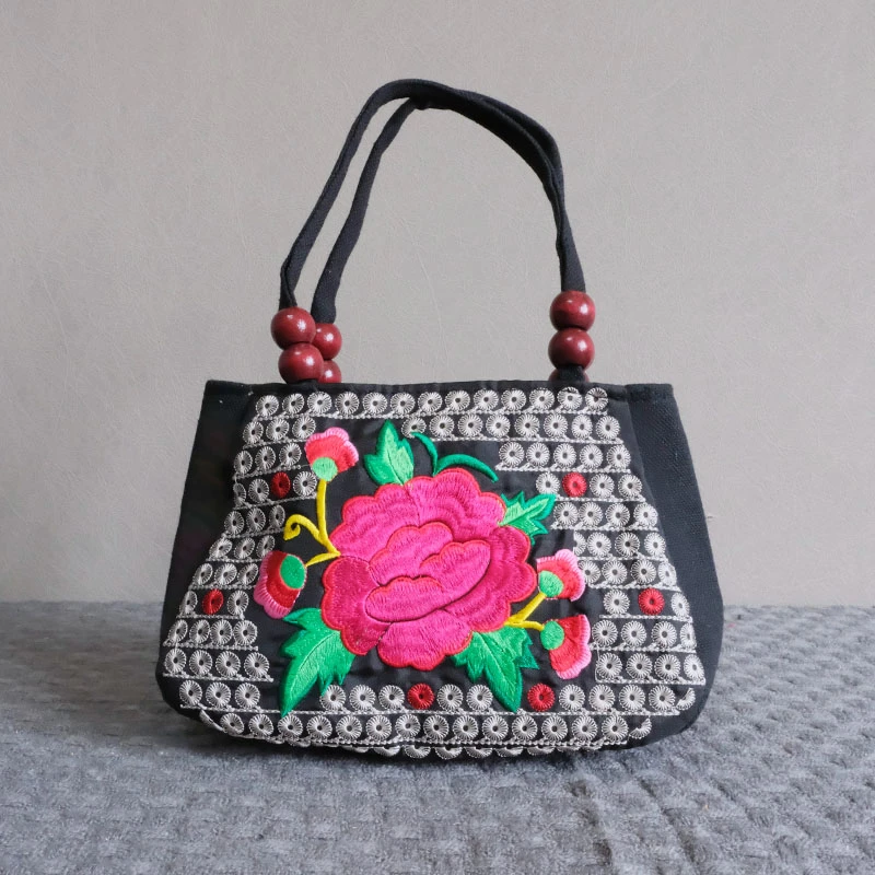 贝壳包双层款民族风刺绣手提包编织手拎丝单肩斜跨手拿包手机包