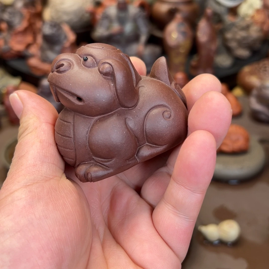 茶宠紫砂紫砂貔貅 微瑕