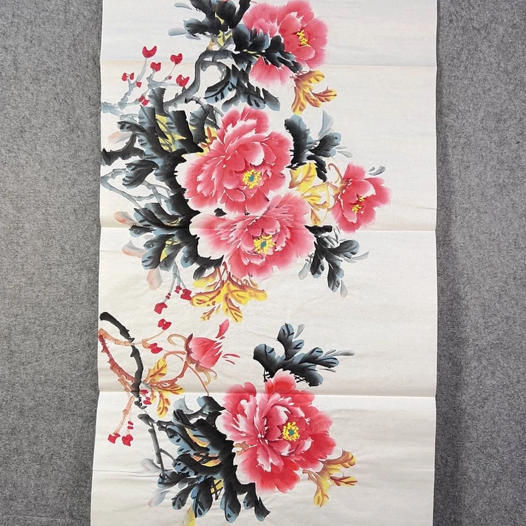 国画071 花鸟和蝴蝶都在等待它
