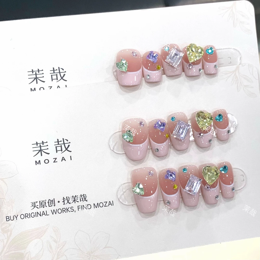 茉哉【星光蜜语】纯手工定制美甲拆卸穿戴甲A3859