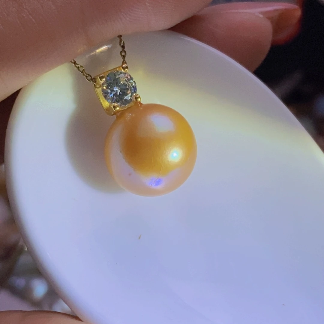 银S925镶嵌淡水珍珠天然淡水珍珠