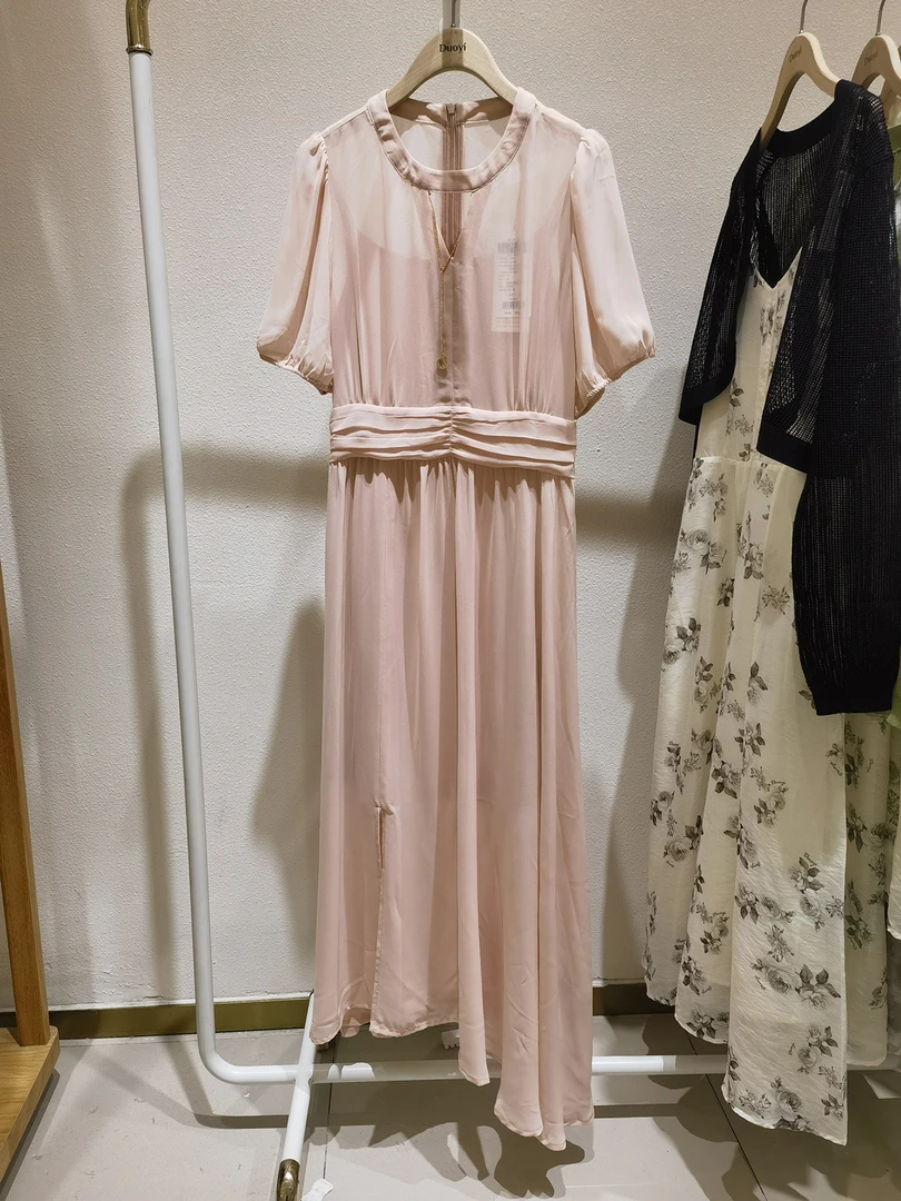 朵以2025夏链条镂空收腰开叉长裙吊带裙两件套39BX830021原398