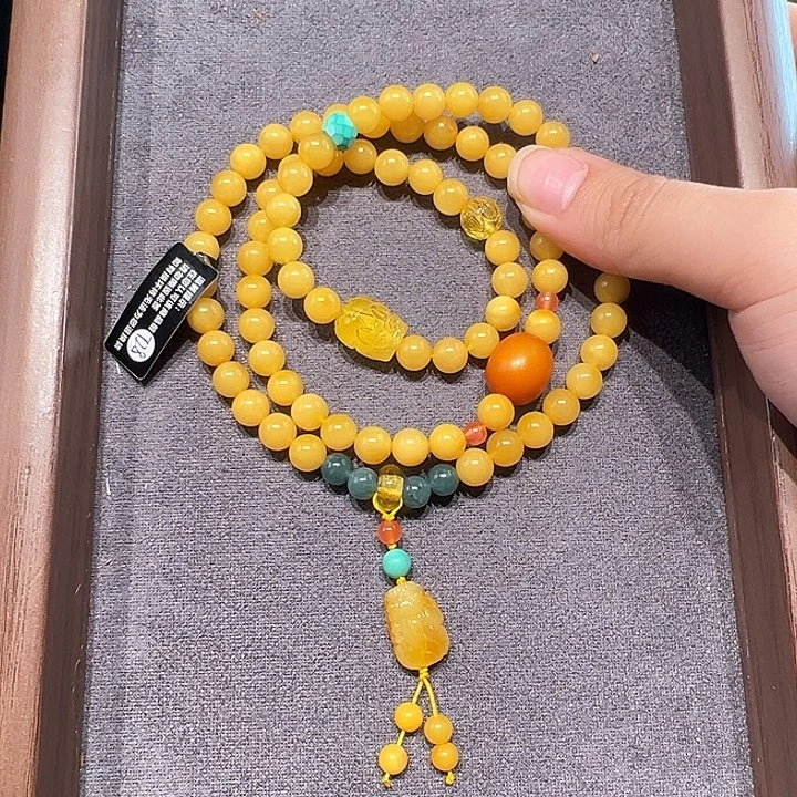 蜜蜡未镶嵌手串7.2mm蜜蜡手串