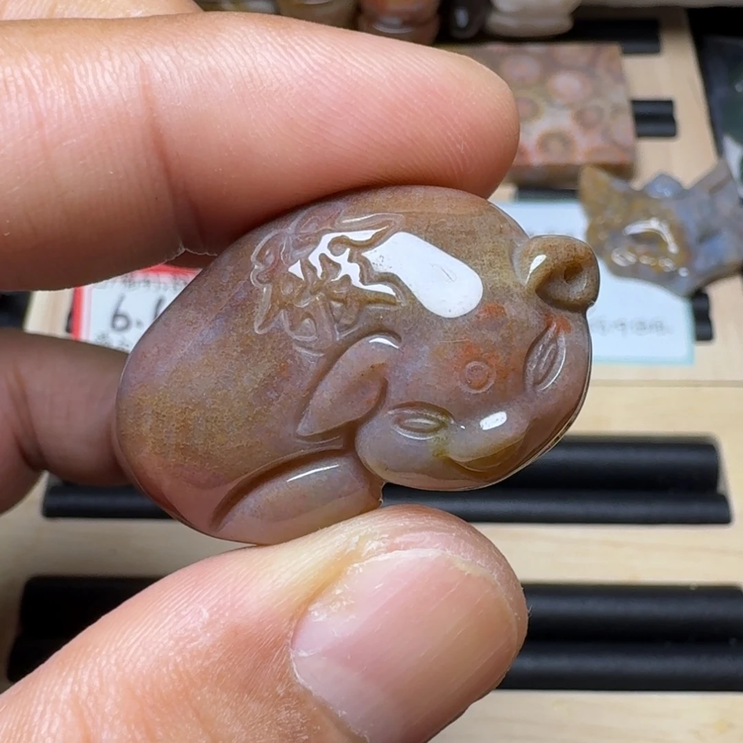 未镶嵌纯天然色有机玉石保真色硅化玉