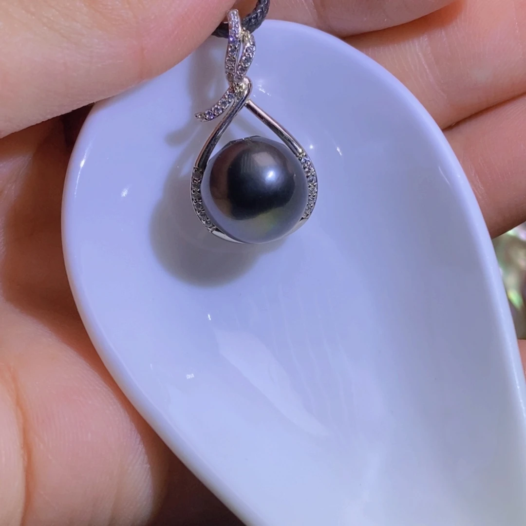 银S925镶嵌淡水珍珠微瑕