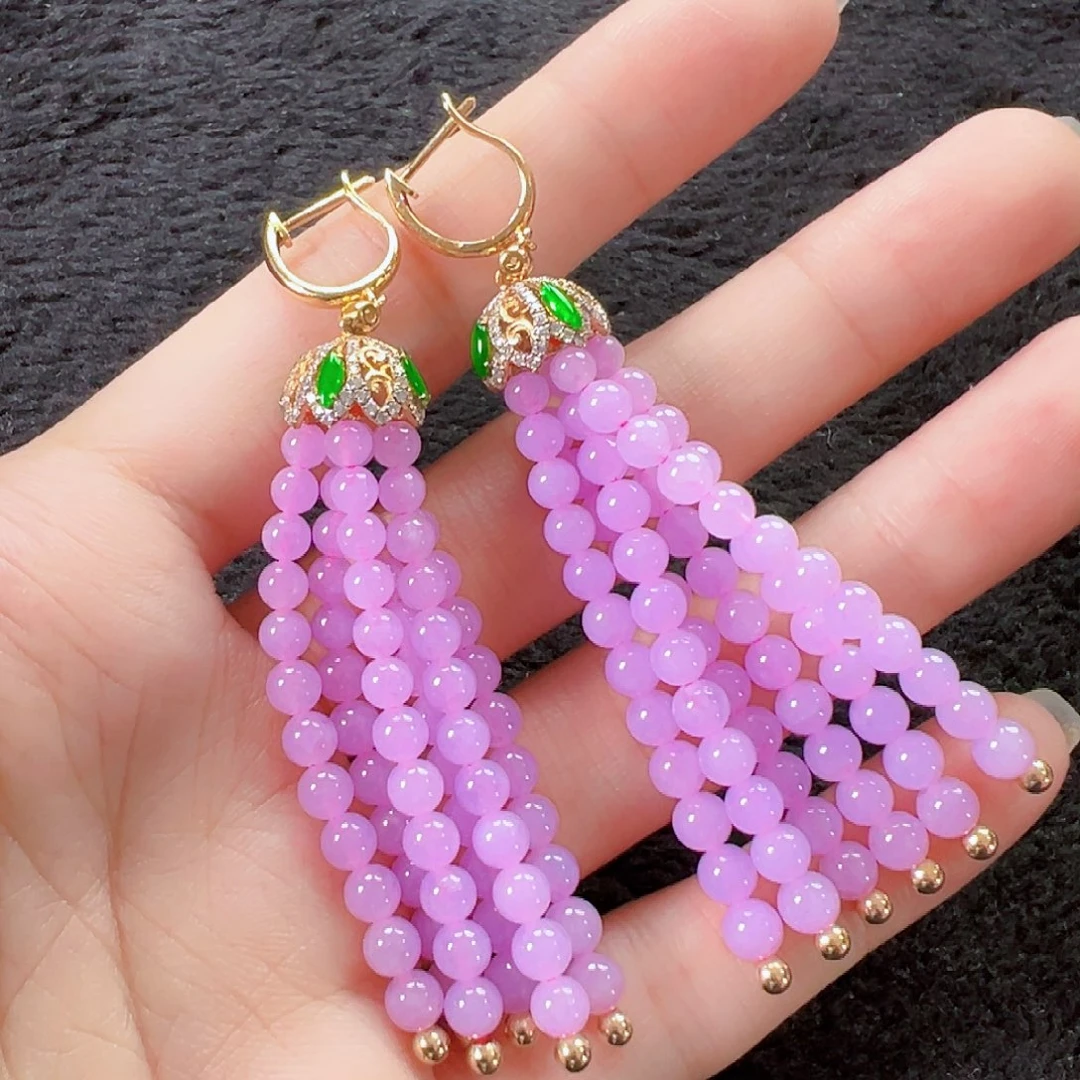 翡翠18K金镶嵌耳饰签收后24小时鉴赏期