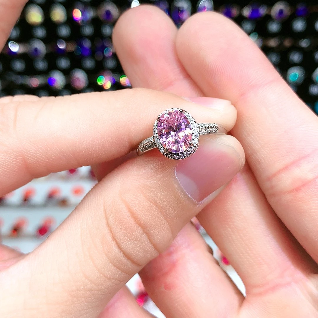 蓝宝石戒指银S925镶嵌