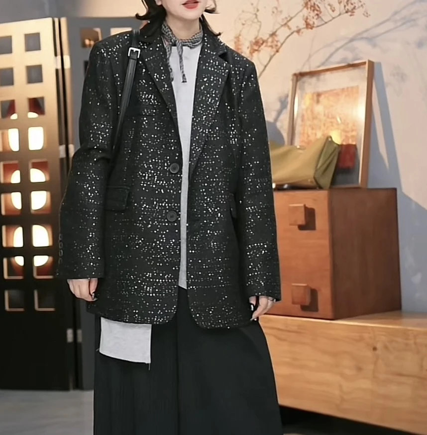 大米-原创小众大版亮片大版西装-5083