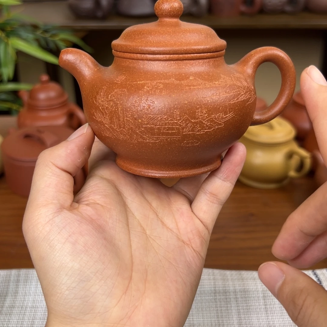 茶壶紫砂紫砂壶掇只壶黄降坡200cc国工甘来兵