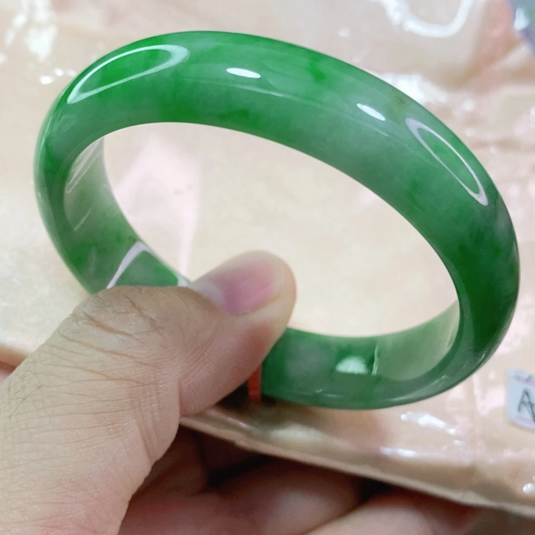 翡翠手镯未镶嵌53圈口贵妃强推完整