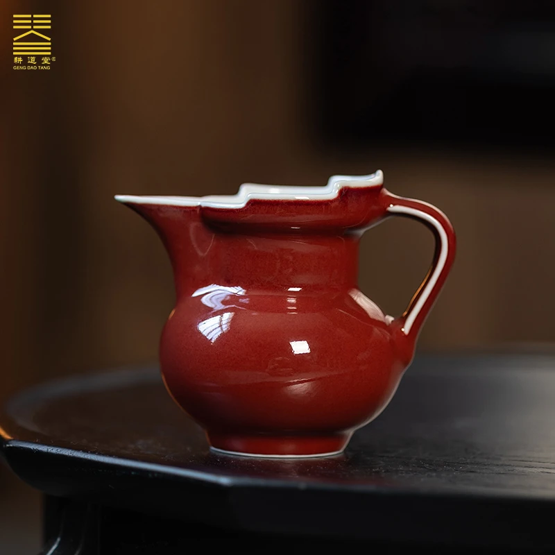 耕道堂霁红釉优品-僧帽壶纯手工大容量中式家用公道壶高温颜色釉