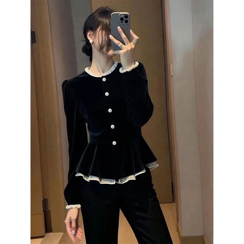 2026秋冬超火气质独特超好看绝美上衣高级感轻奢减龄洋气黑色T恤