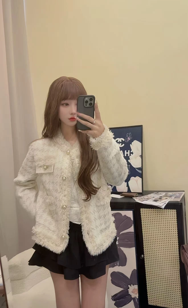 【艾丽莎定制】法式小香风早秋显瘦保暖亲肤超好看漂亮上衣-3006