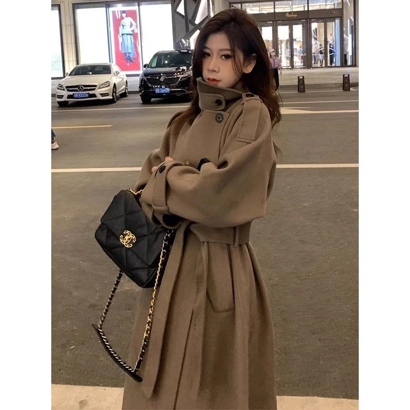 高级感呢子大衣2025秋冬季小个子中长款设计感气大码短款毛呢外套