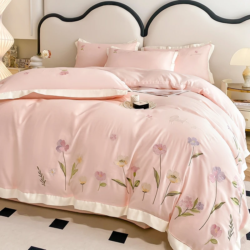 【晚悠】35新款亲肤棉重工刺绣系列2025四件套[心眠花海]-wp