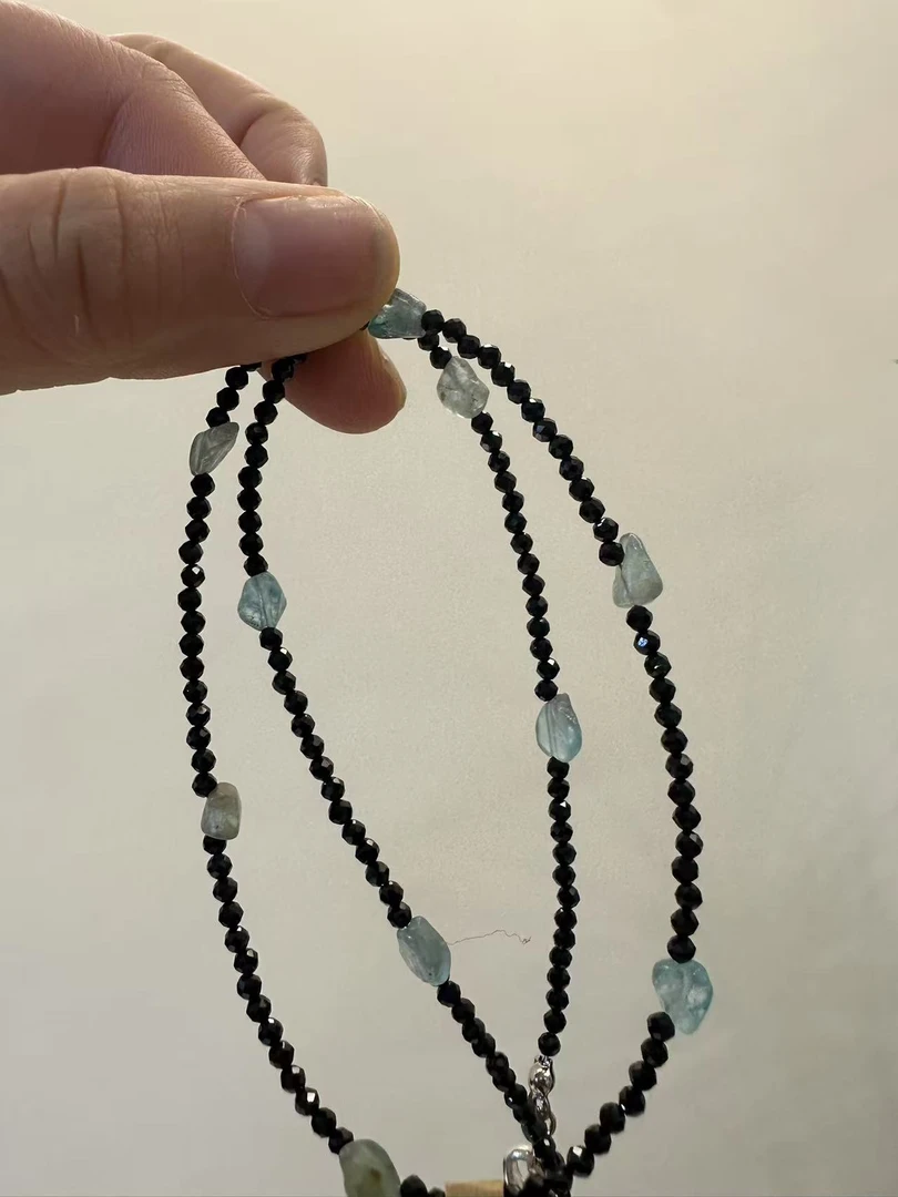 钛钢仿水晶项链 时尚气质百搭高级感小众小米珠锁骨链H3509