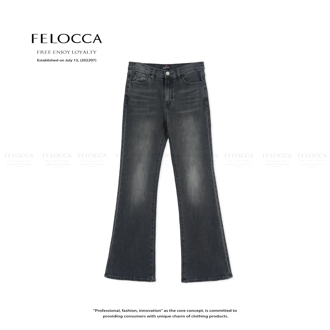 【FELOCCA】微喇水洗时尚直筒显瘦牛仔裤 CC2318