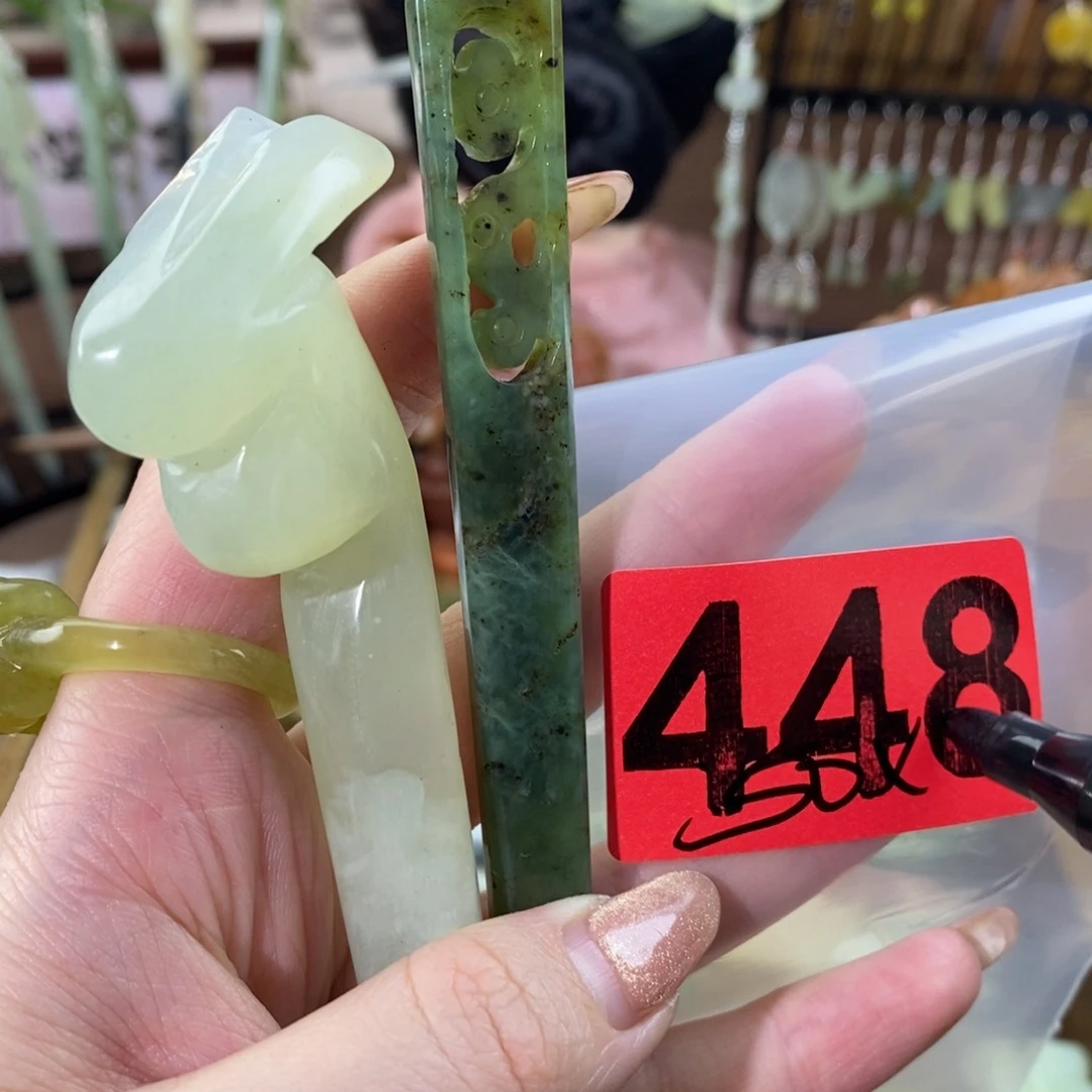 蛇纹石玉玉簪合金爹****柴