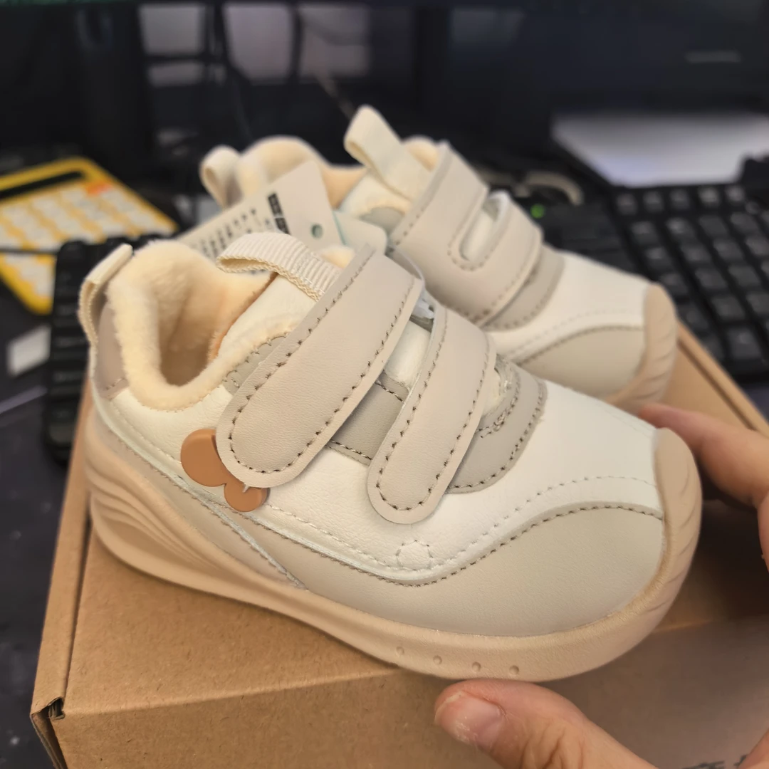 防滑春秋学步鞋卡通动漫棉鞋女童皮革拼接运动鞋鞋