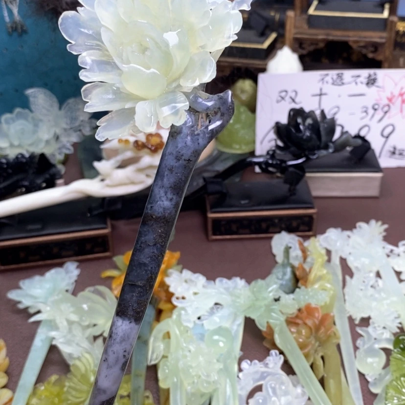 【闪购商品】未镶嵌蛇纹石玉发饰五*