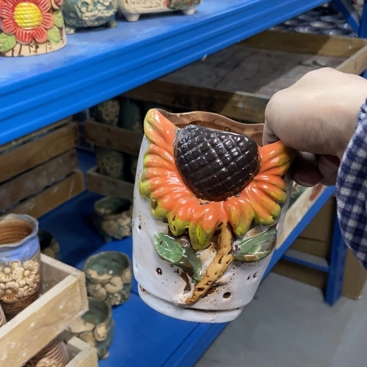 陶瓷花盆单场满9.9发10*13白