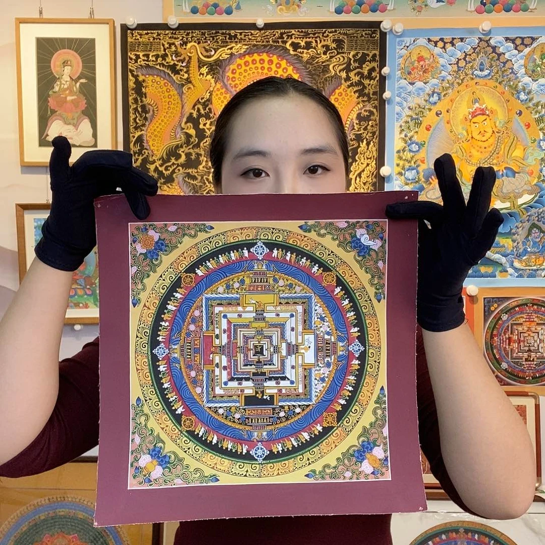 卷轴画纯手绘唐卡27厘米左右坛城