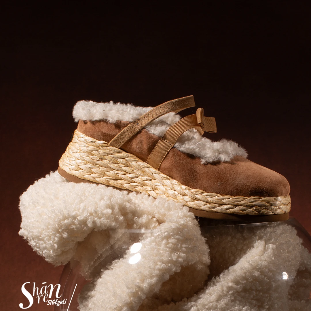 赵露思&许妍款 ShānRen休闲包头拖鞋女外穿羊羔毛内增高毛毛鞋女