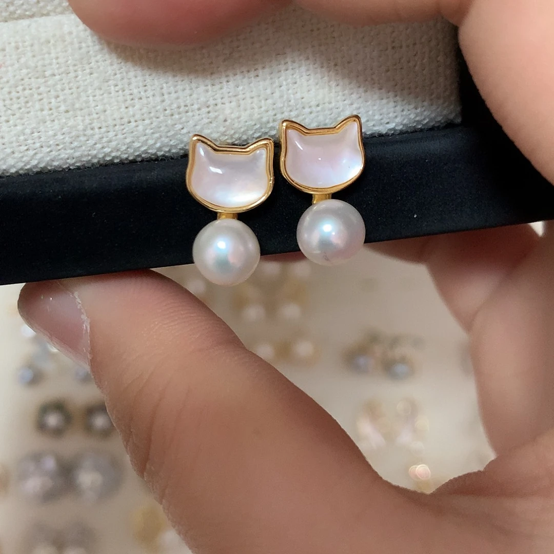 淡水珍珠耳饰合金