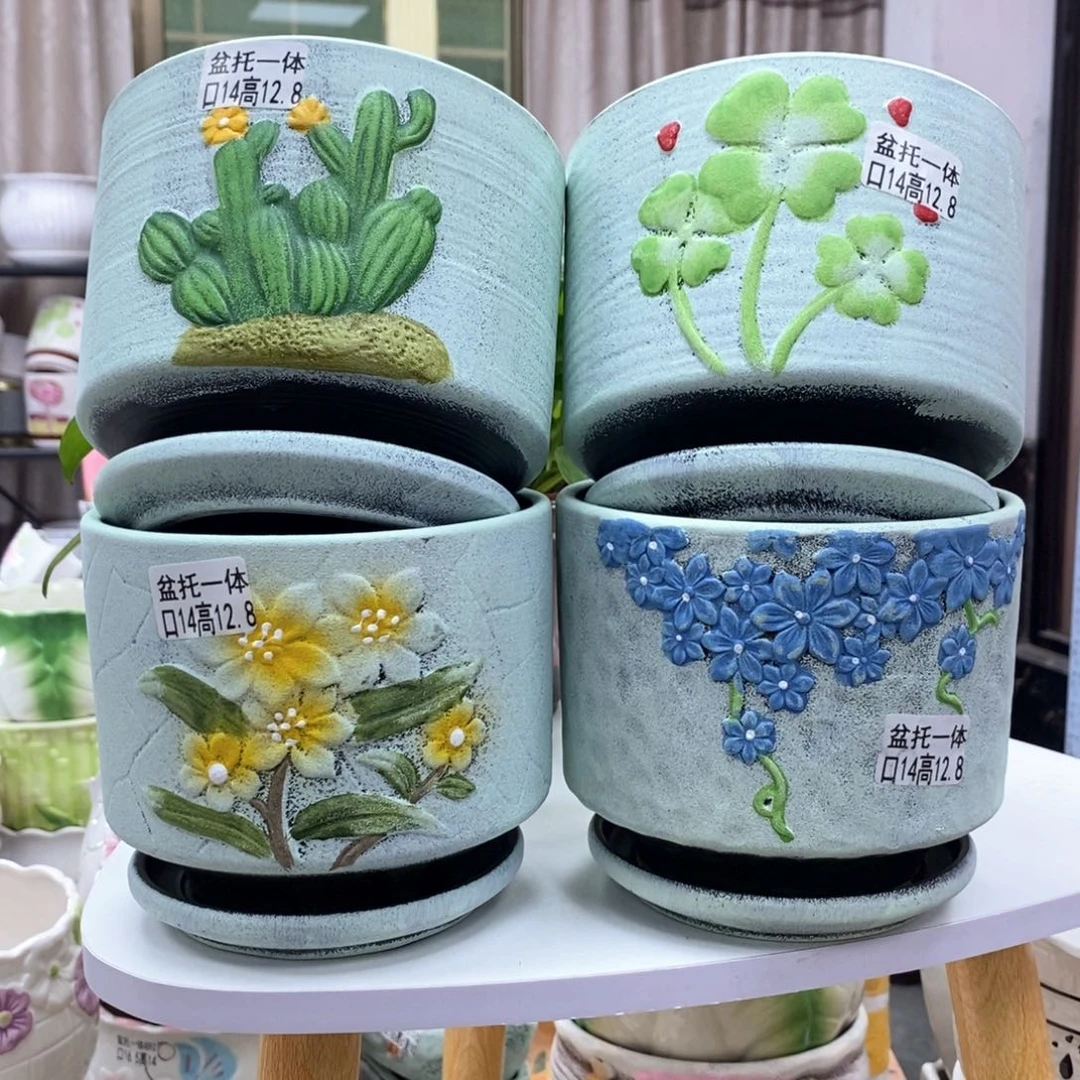 陶瓷@陶瓷花盆@@春暖花开