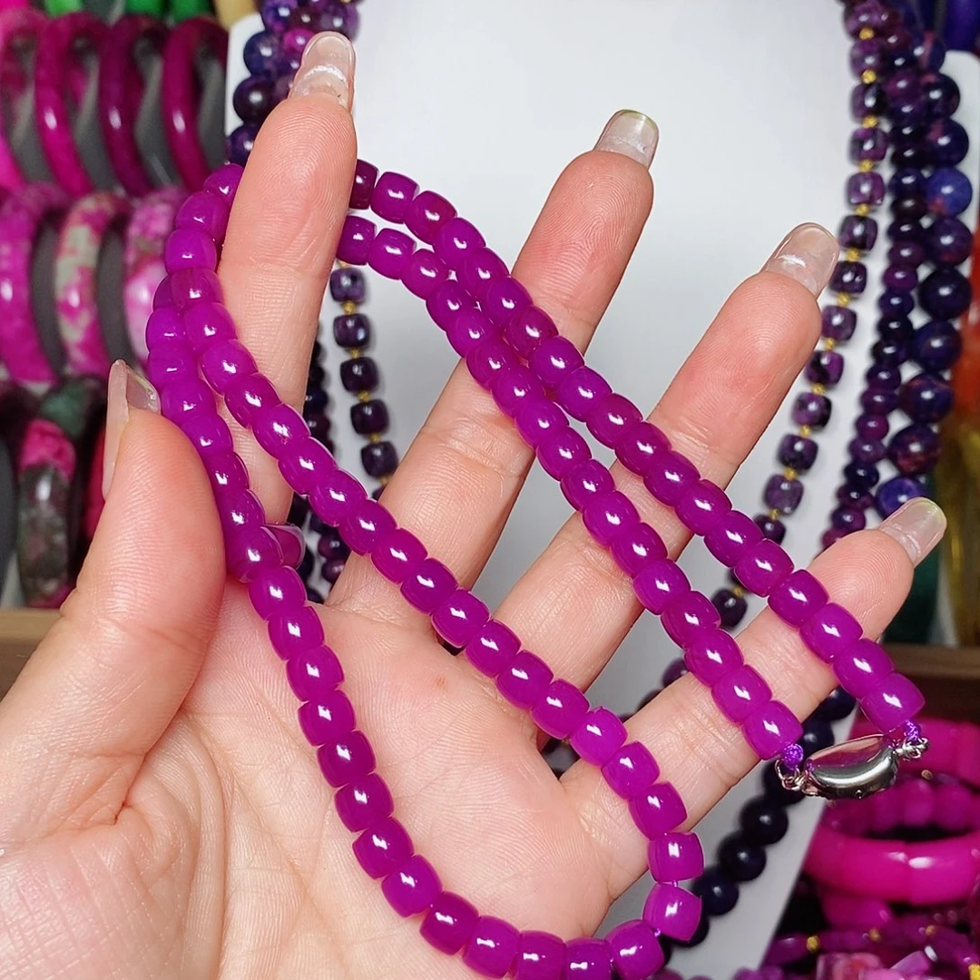 赵***练非金属珐琅玉华凝胶紫项链