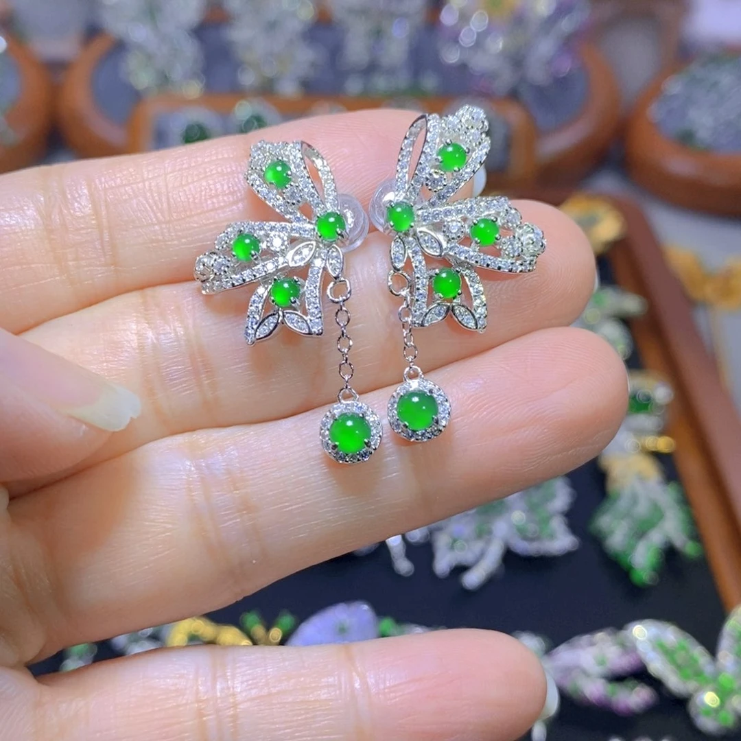 翡翠颈饰银S925镶嵌天然翡翠