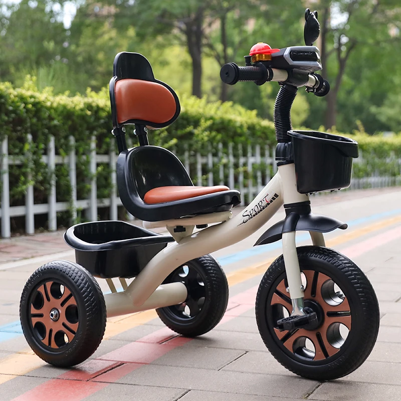 新款儿童三轮车2-6岁脚踏车3-5岁宝宝轻便手推车幼儿园滑行玩具车