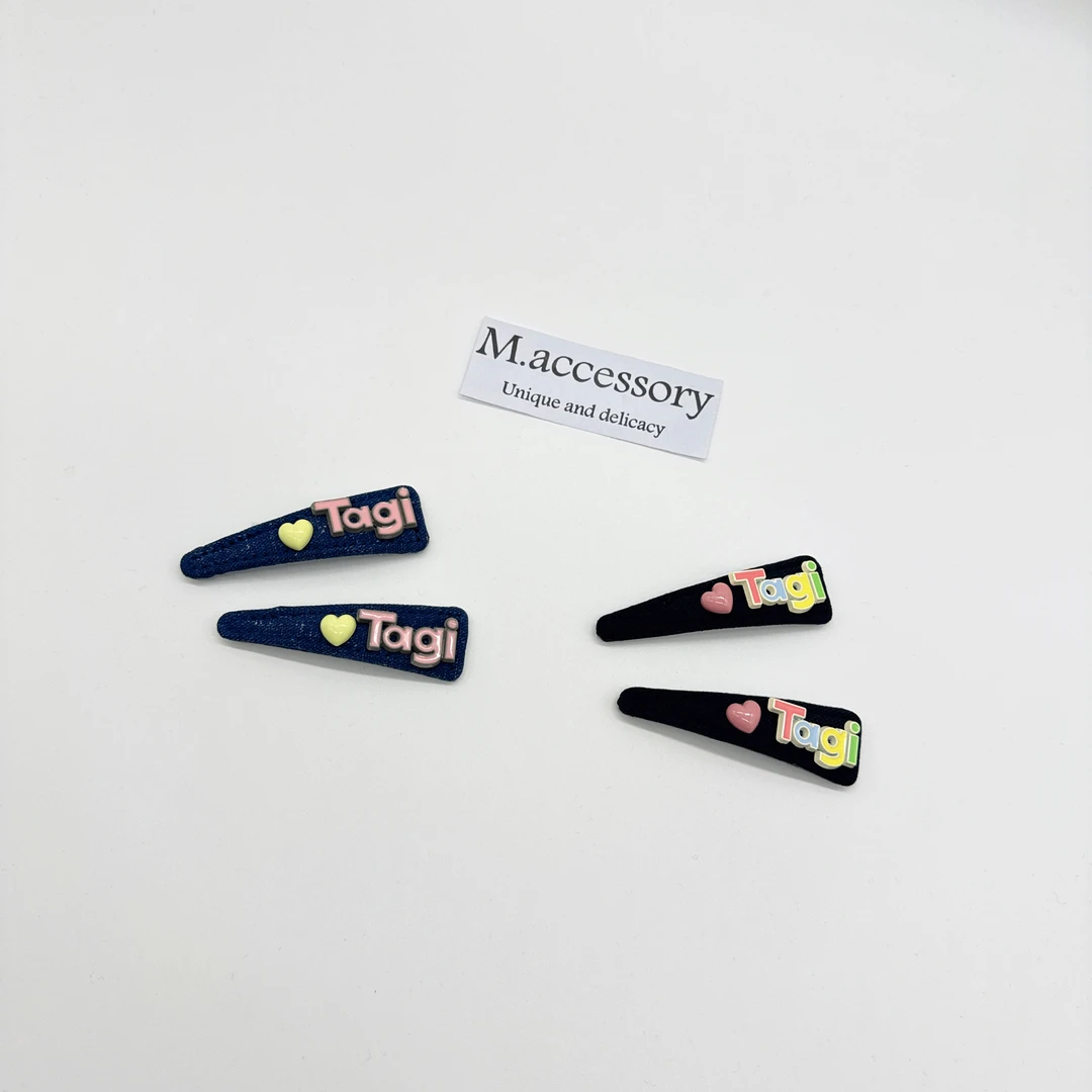 Mi33 韩版饰品 爱心字母BB夹边夹 J064118